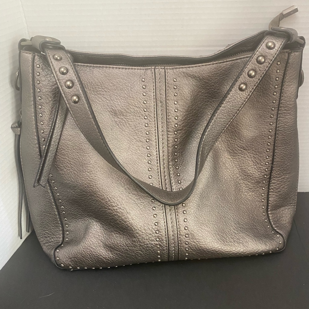 Montana West Metallic Taupe Studded Shoulder Bag